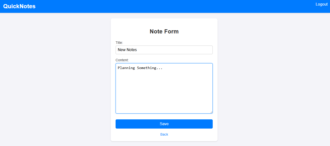 QuickNote Screenshot